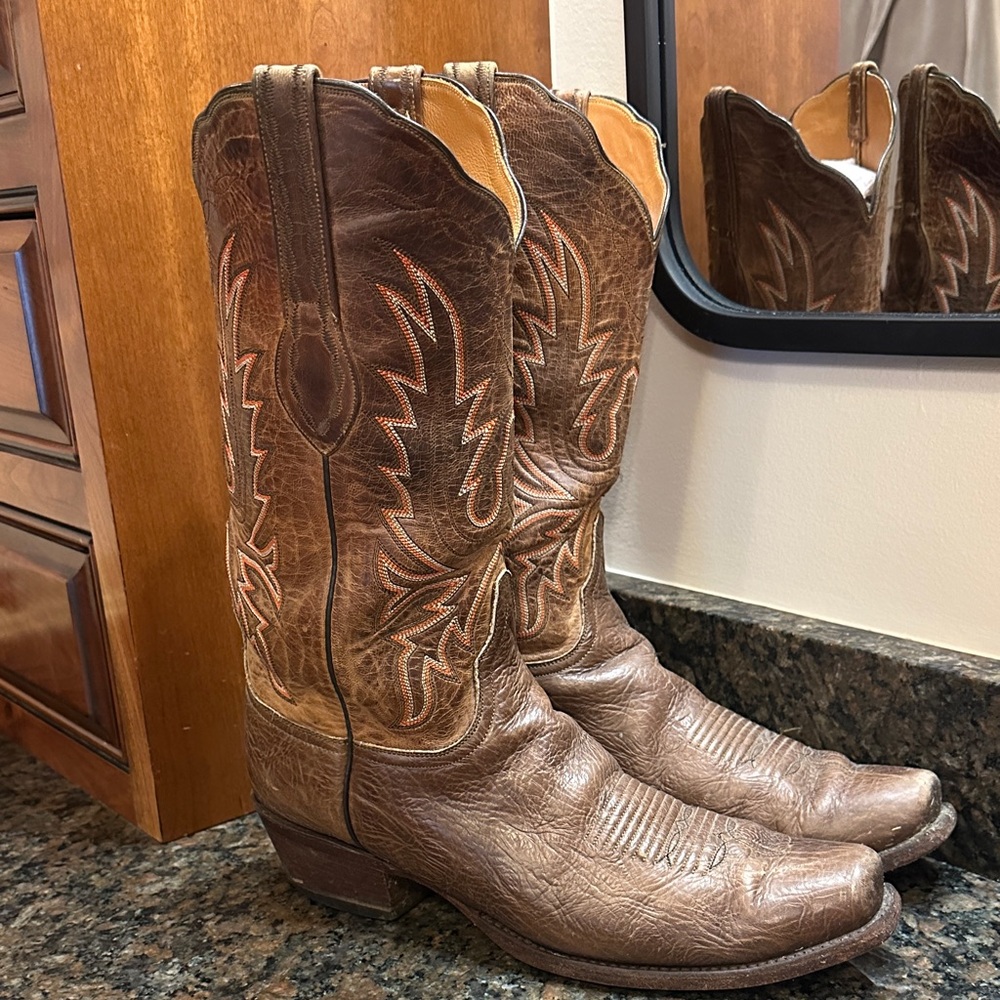Lucchese Brown Western Cowboy Boots